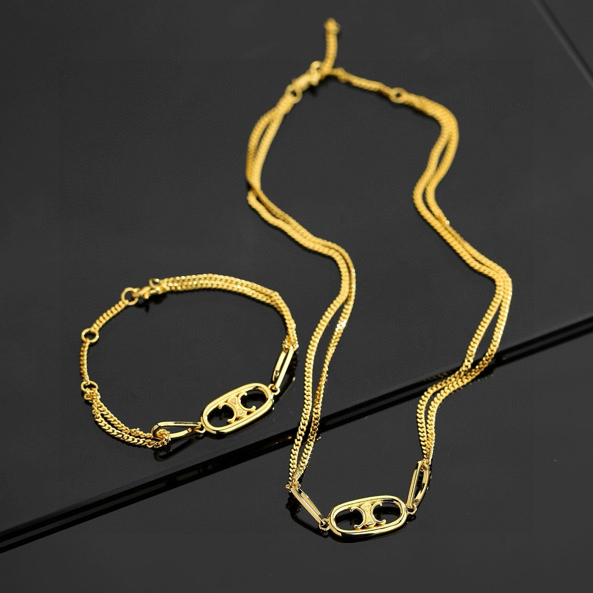 Signature Emblem Bracelet in Gold-Tone – Design 008 main product view