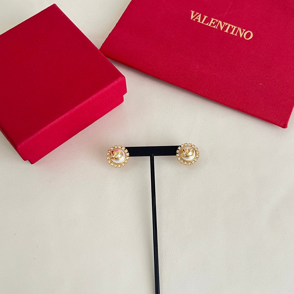 Signature Emblem Statement Earrings in Polished Metal-Tone – Design 06 front view