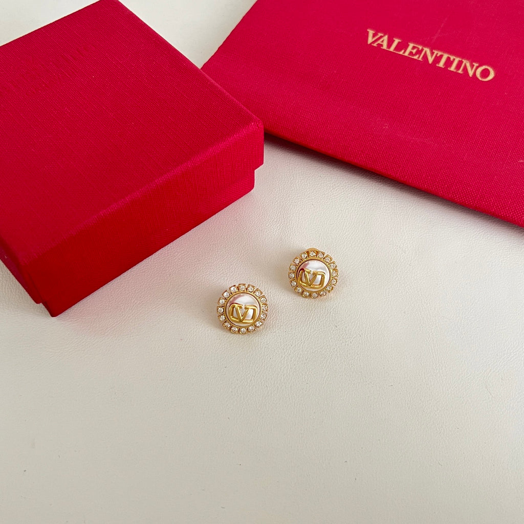 Signature Emblem Statement Earrings in Polished Metal-Tone – Design 06 main product view