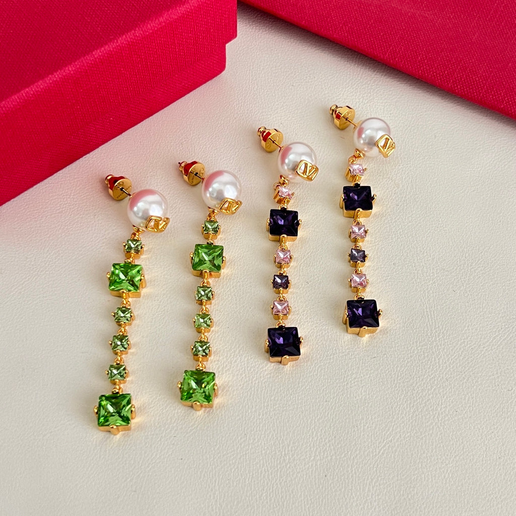 Signature Emblem Stud Earrings in Polished Metal-Tone – Design 06 front view