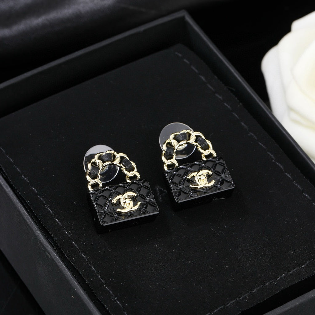 Signature Emblem Statement Earrings in Polished Metal-Tone – Design 032 styled product view