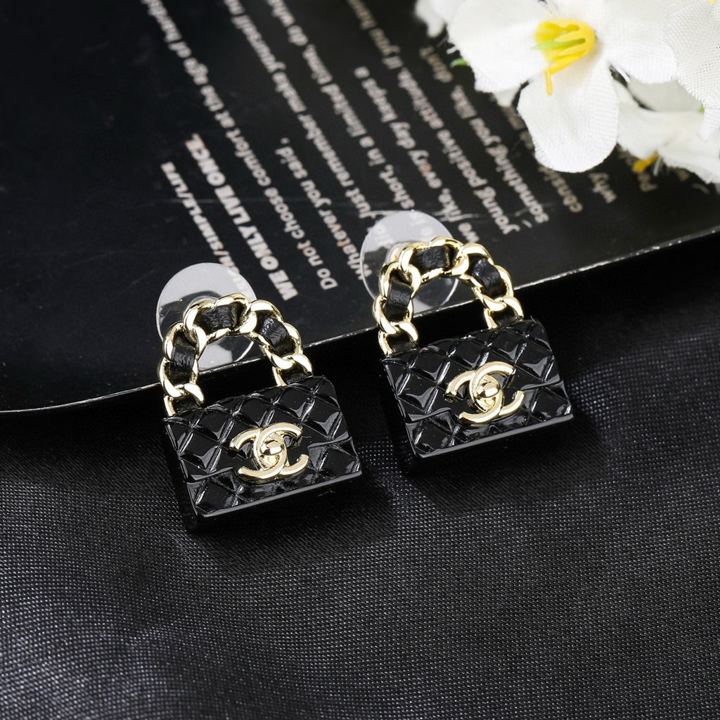 Signature Emblem Statement Earrings in Polished Metal-Tone – Design 032 detail view