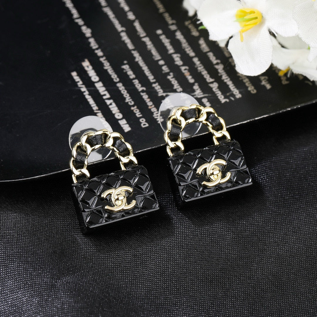 Signature Emblem Statement Earrings in Polished Metal-Tone – Design 032 detail view