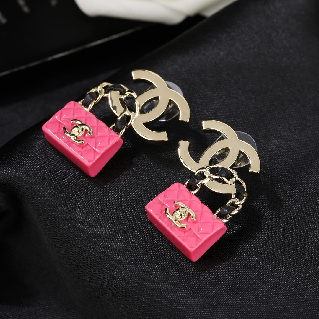 Signature Emblem Statement Earrings in Polished Metal-Tone – Design 031 front product view