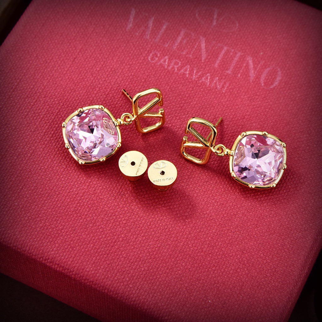 Signature Emblem Stud Earrings in Gold-Tone – Design 14 side detail