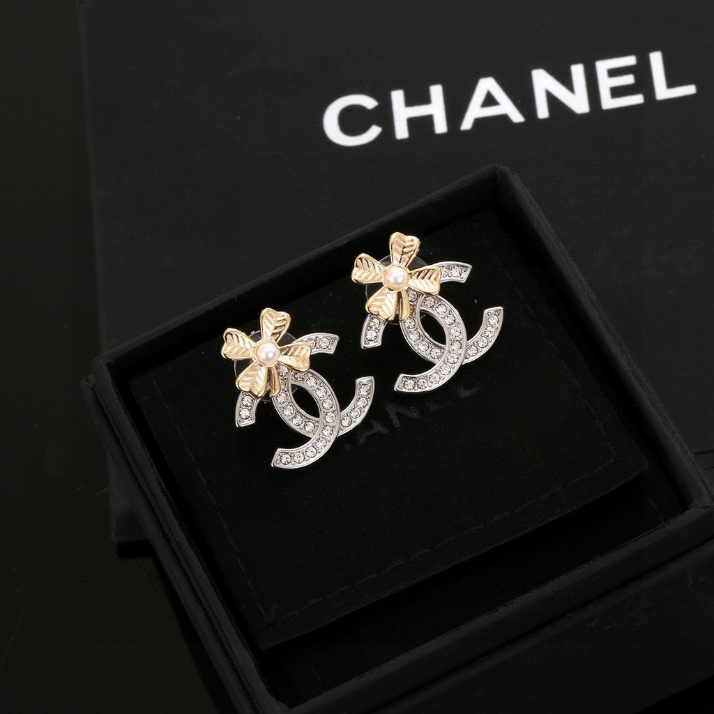 Clover Stud Earrings in Silver-Tone front product view