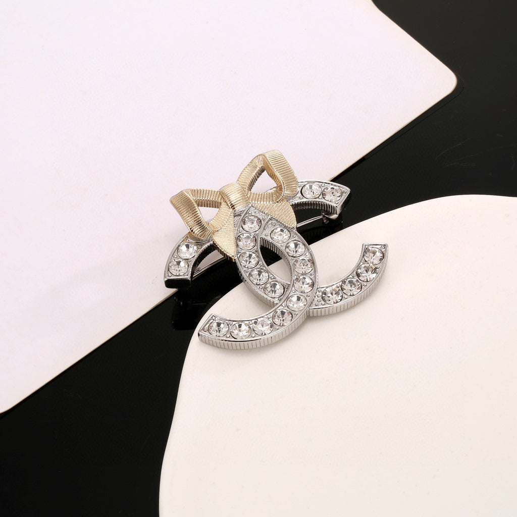 Signature Emblem Brooch in Polished Metal-Tone – Design 031 main product view