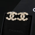 Double-C Emblem Crystal-Accent Stud Earrings – Design 037 main product view