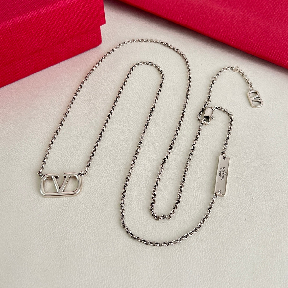 Signature Emblem Pendant Necklace in Polished Metal-Tone – Design 07 detail view