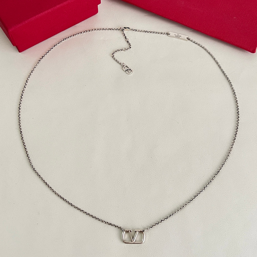 Signature Emblem Pendant Necklace in Polished Metal-Tone – Design 07 main product view