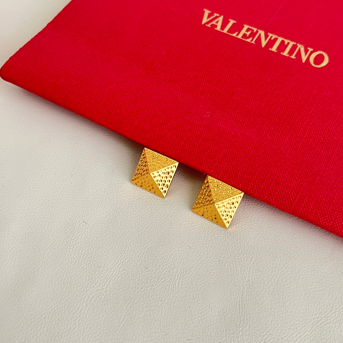 Signature Emblem Statement Earrings in Polished Metal-Tone – Design 07 front view