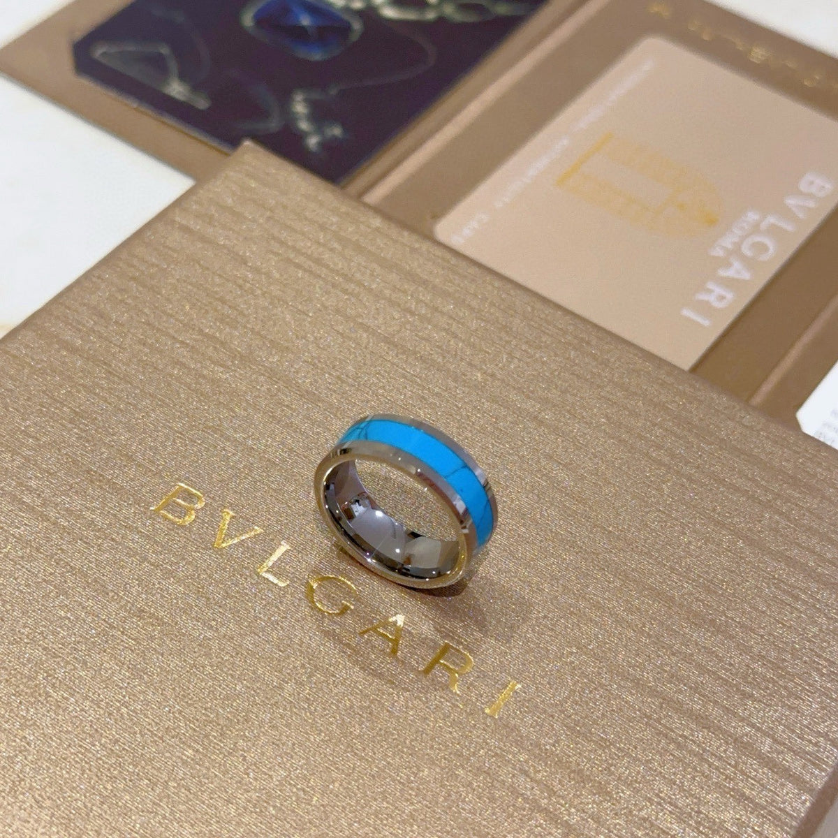 Geometric Emblem Statement Ring in Polished Metal-Tone – Design 096 side detail