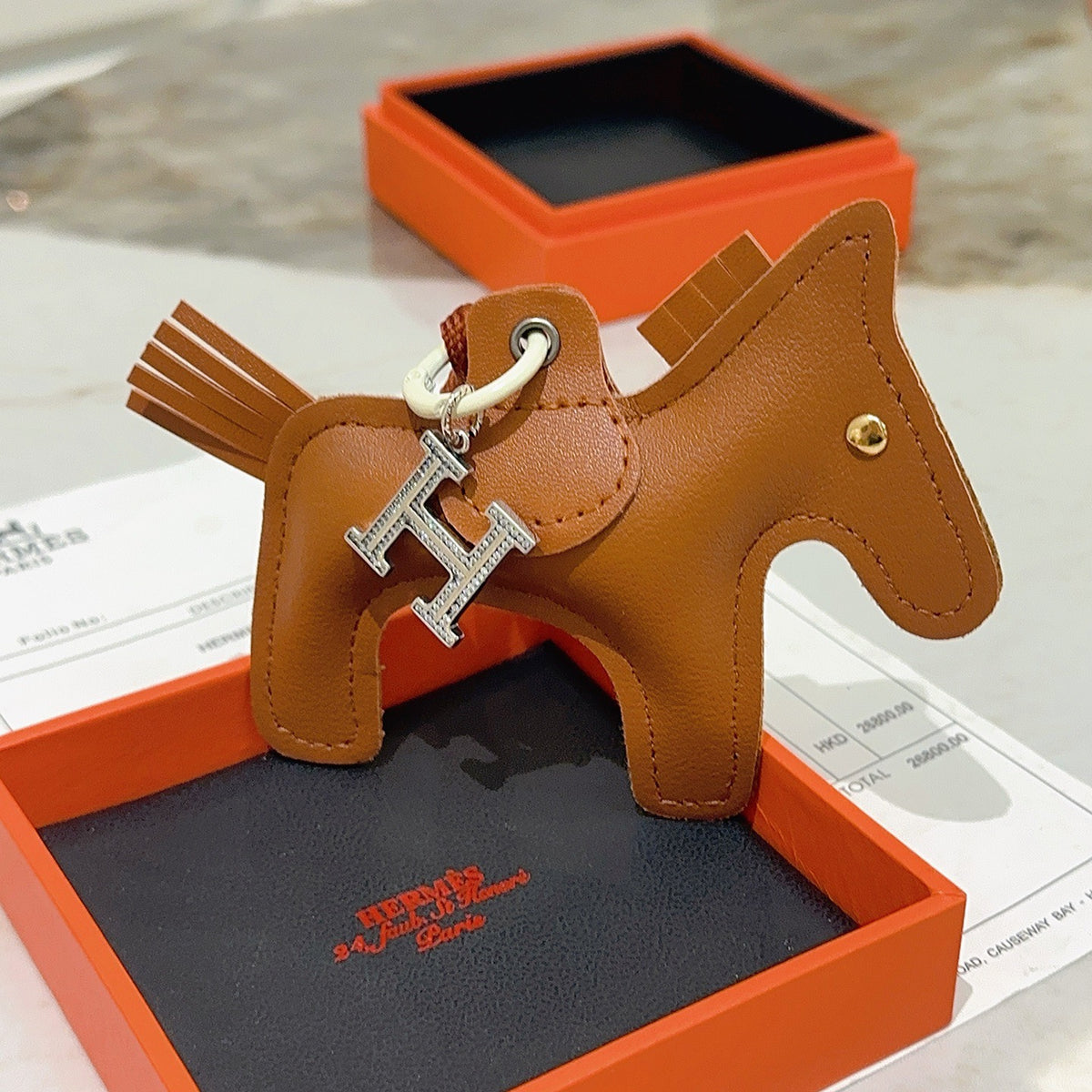 Horse Keychain in Silver-Tone – Design 048 close-up detail