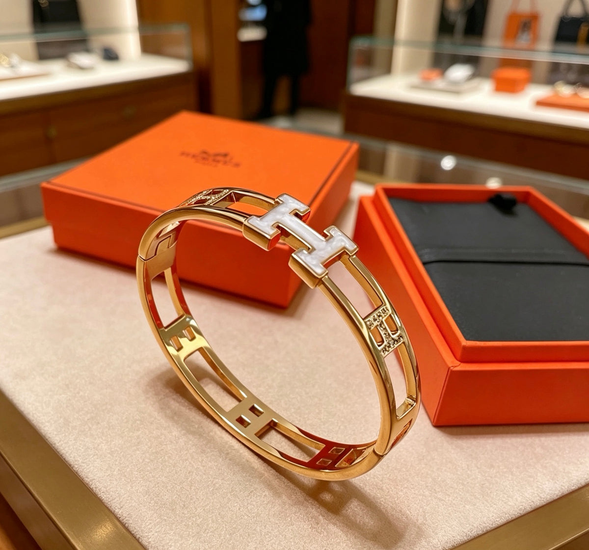 Horse Bangle in Gold-Tone – Design 029 styled product view
