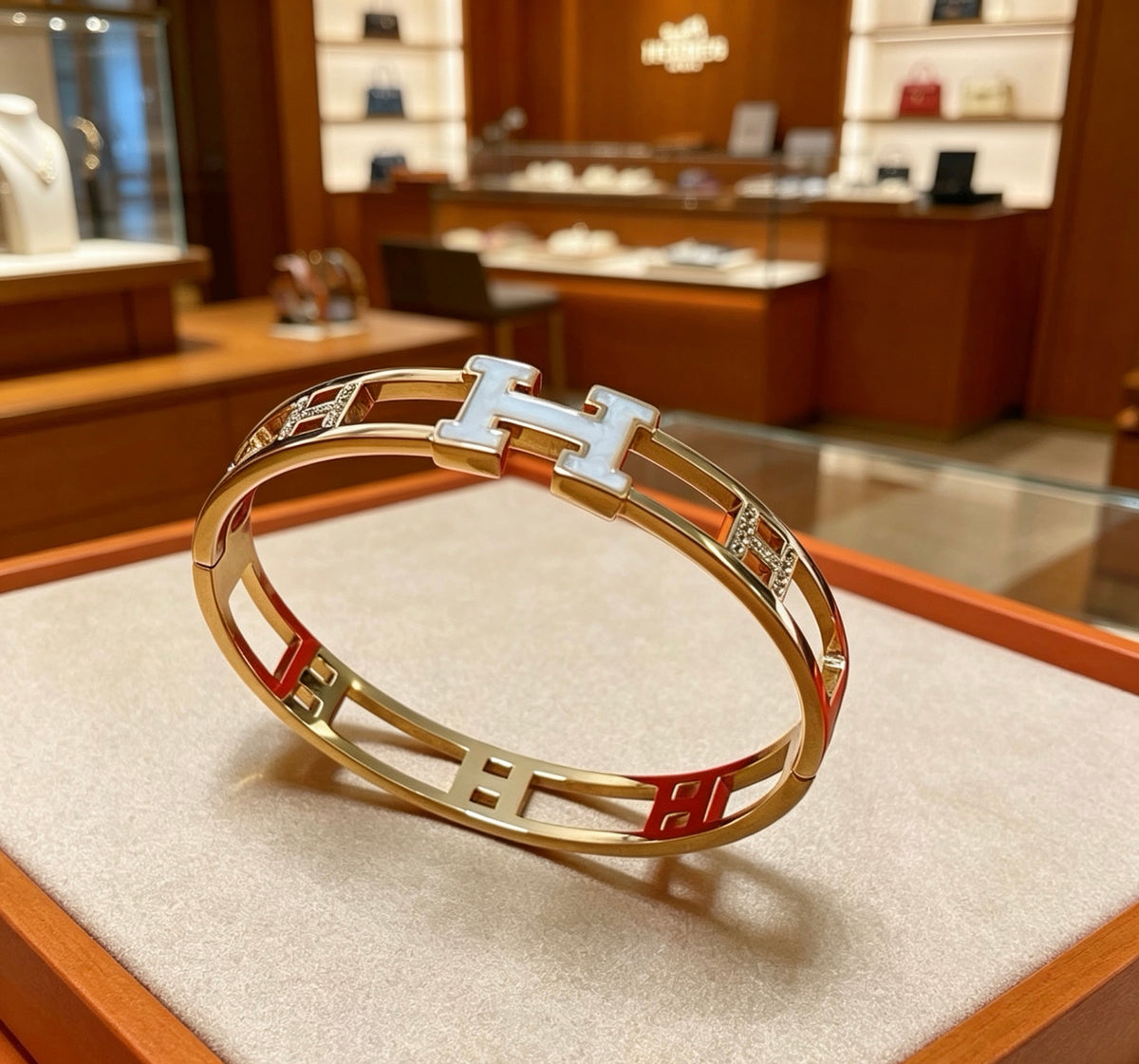 Horse Bangle in Gold-Tone – Design 029 close-up detail