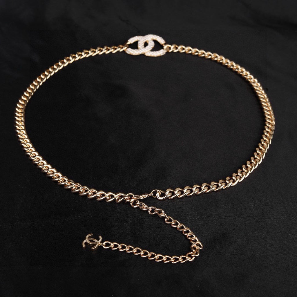 Signature Emblem Jewelry Accessory in Polished Metal-Tone – White Detail – Design 004 styled product view