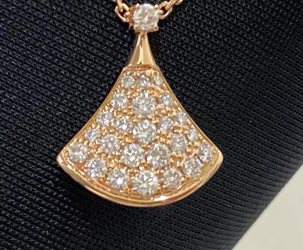 Geometric Emblem Pendant Necklace in Rose-Gold-Tone – Rose Gold Detail – Design 007 front product view