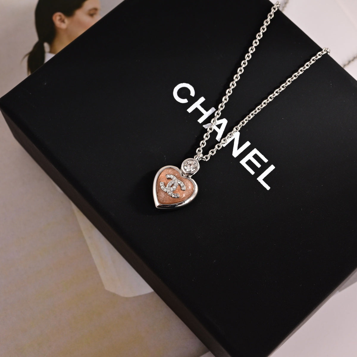 Signature Emblem Pendant Necklace in Polished Metal-Tone – Design 071 main product view