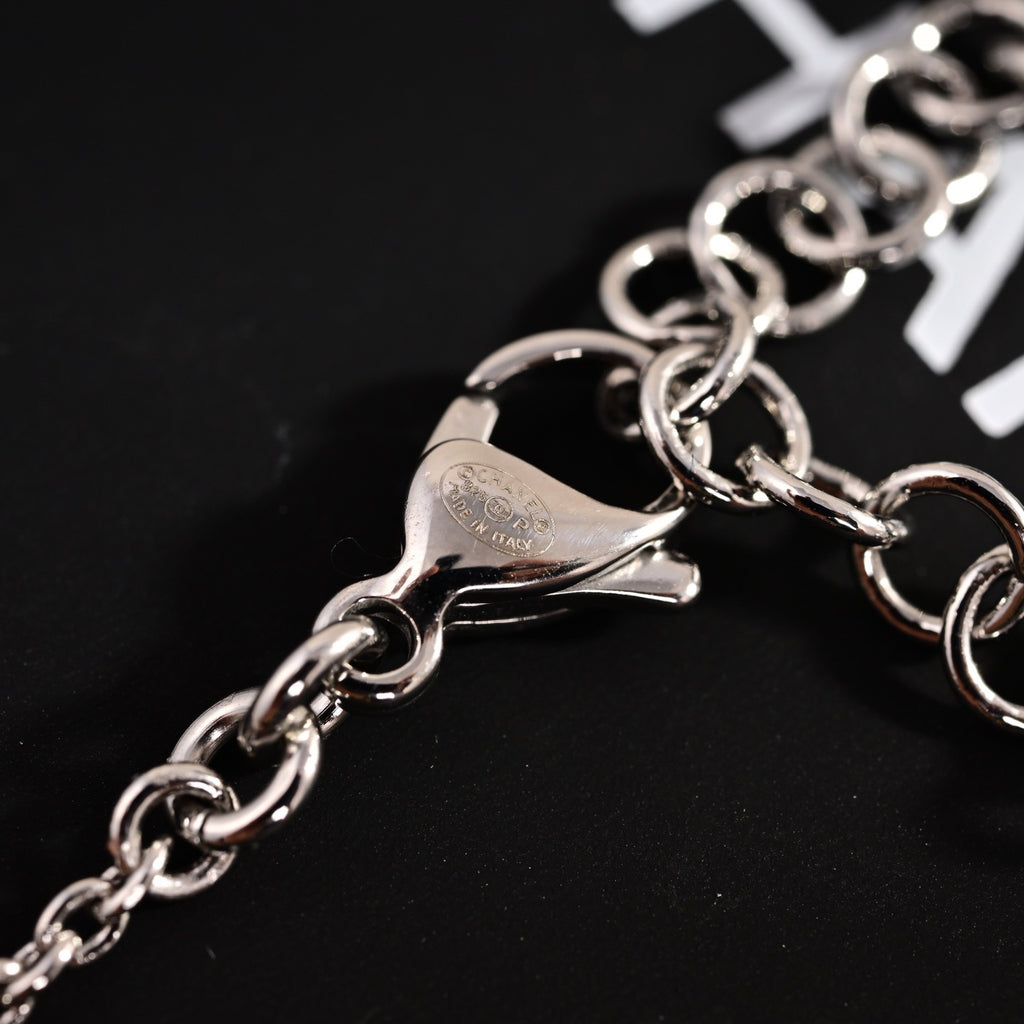 Signature Emblem Pendant Necklace in Polished Metal-Tone – Design 071 detail view