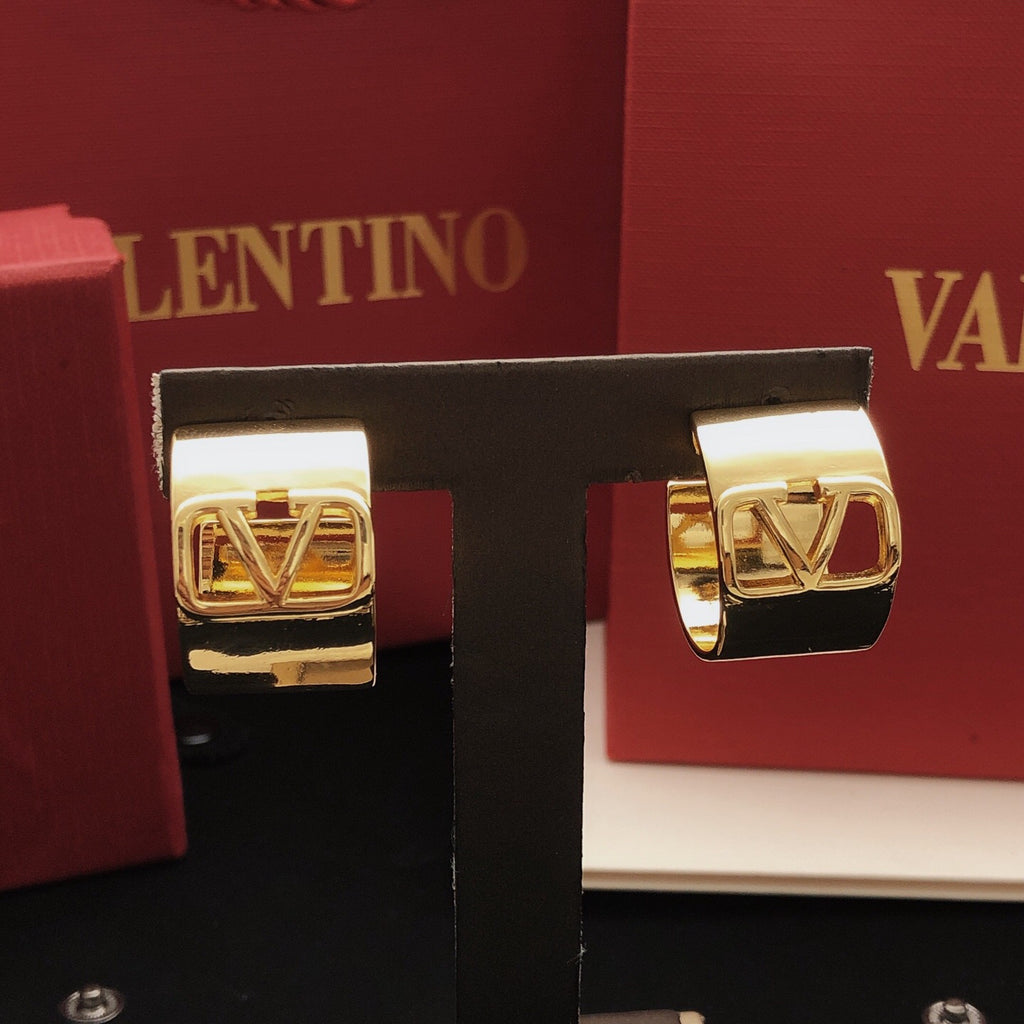 Signature Emblem Drop Earrings in Gold-Tone – Design 03 close-up view