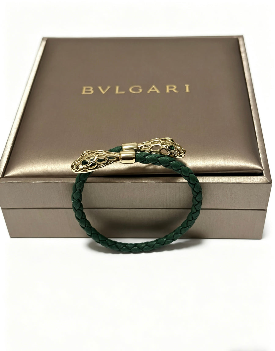 Geometric Emblem Braided Bracelet in Polished Metal-Tone – Design 012 main product view