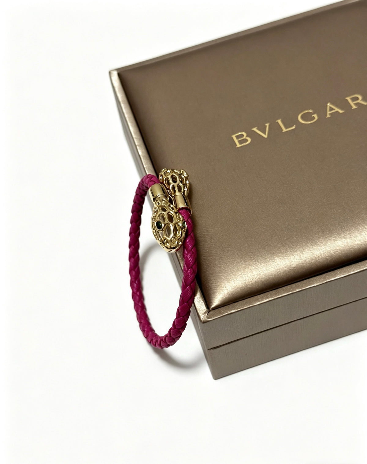 Geometric Emblem Braided Bracelet in Polished Metal-Tone – Design 009 main product view
