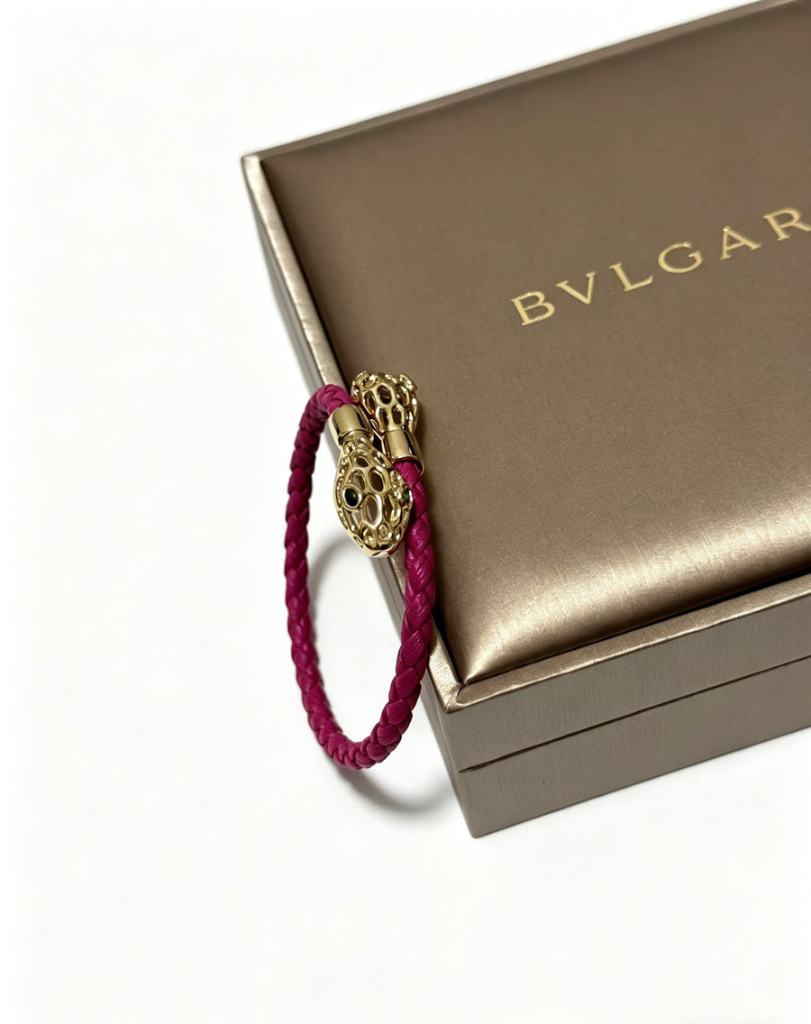 Geometric Emblem Braided Bracelet in Polished Metal-Tone – Design 009 main product view