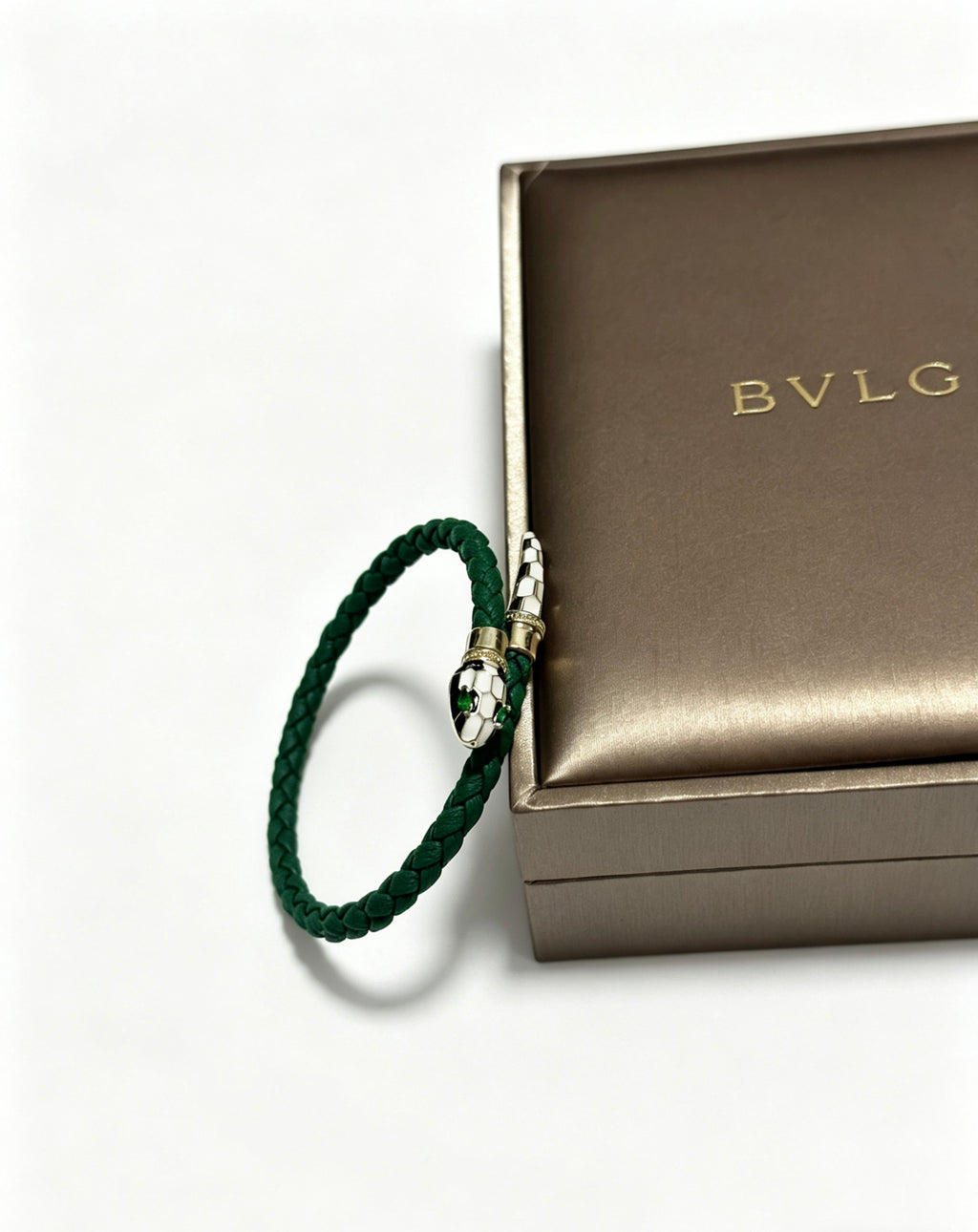Geometric Emblem Braided Bracelet in Polished Metal-Tone – Design 006 main product view