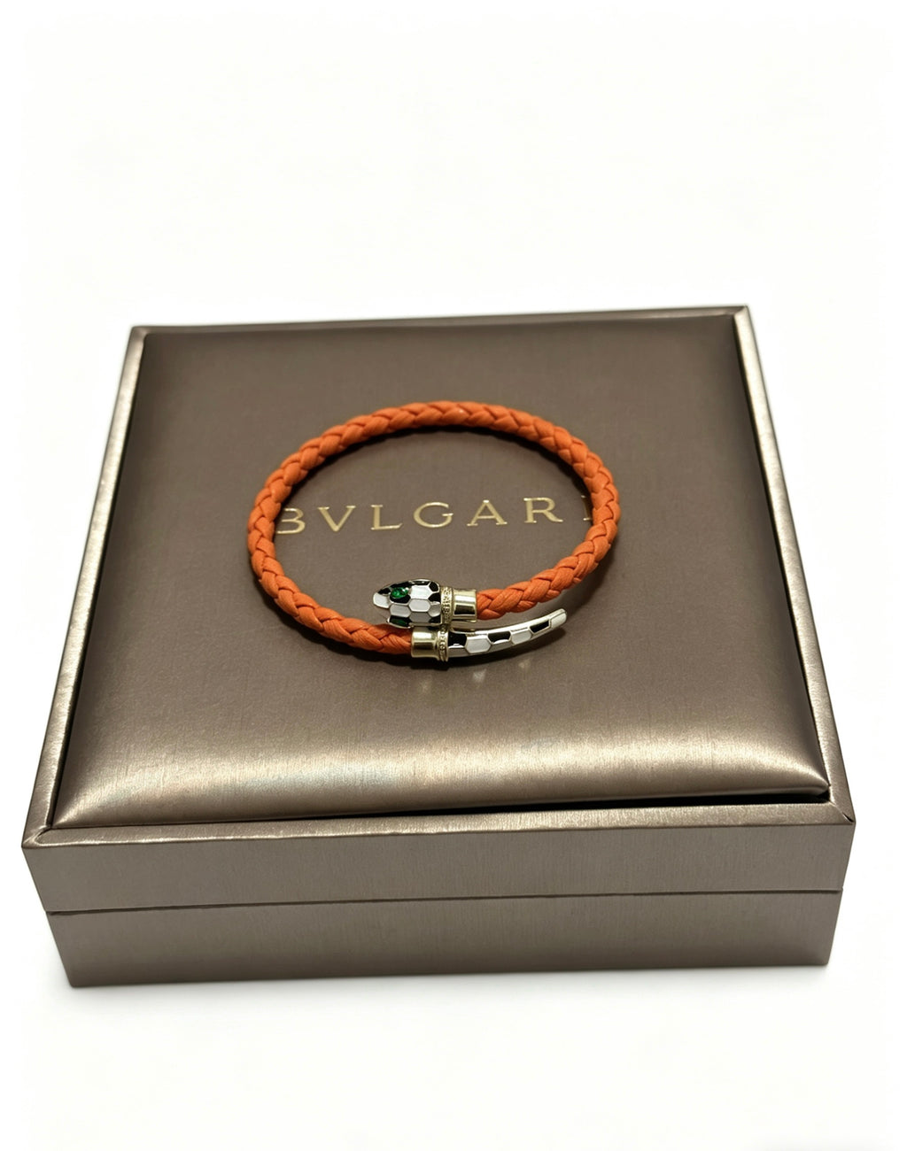 Geometric Emblem Braided Bracelet in Polished Metal-Tone – Design 004 main product view
