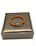 Geometric Emblem Braided Bracelet in Polished Metal-Tone – Design 004 main product view