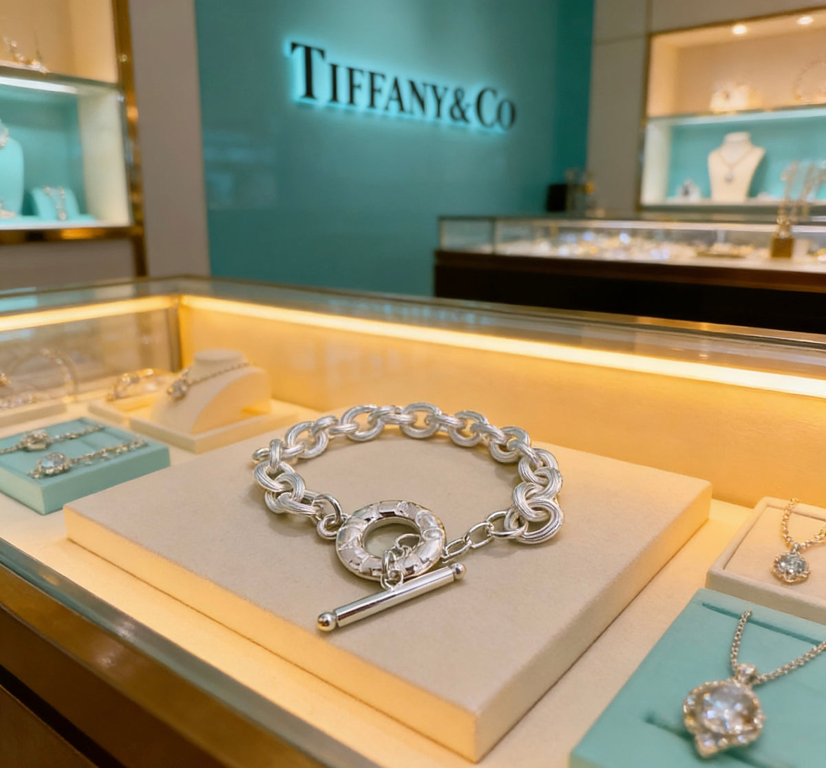 Signature Motif Bracelet in Silver-Tone – Vintage Detail – Design 57 front product view