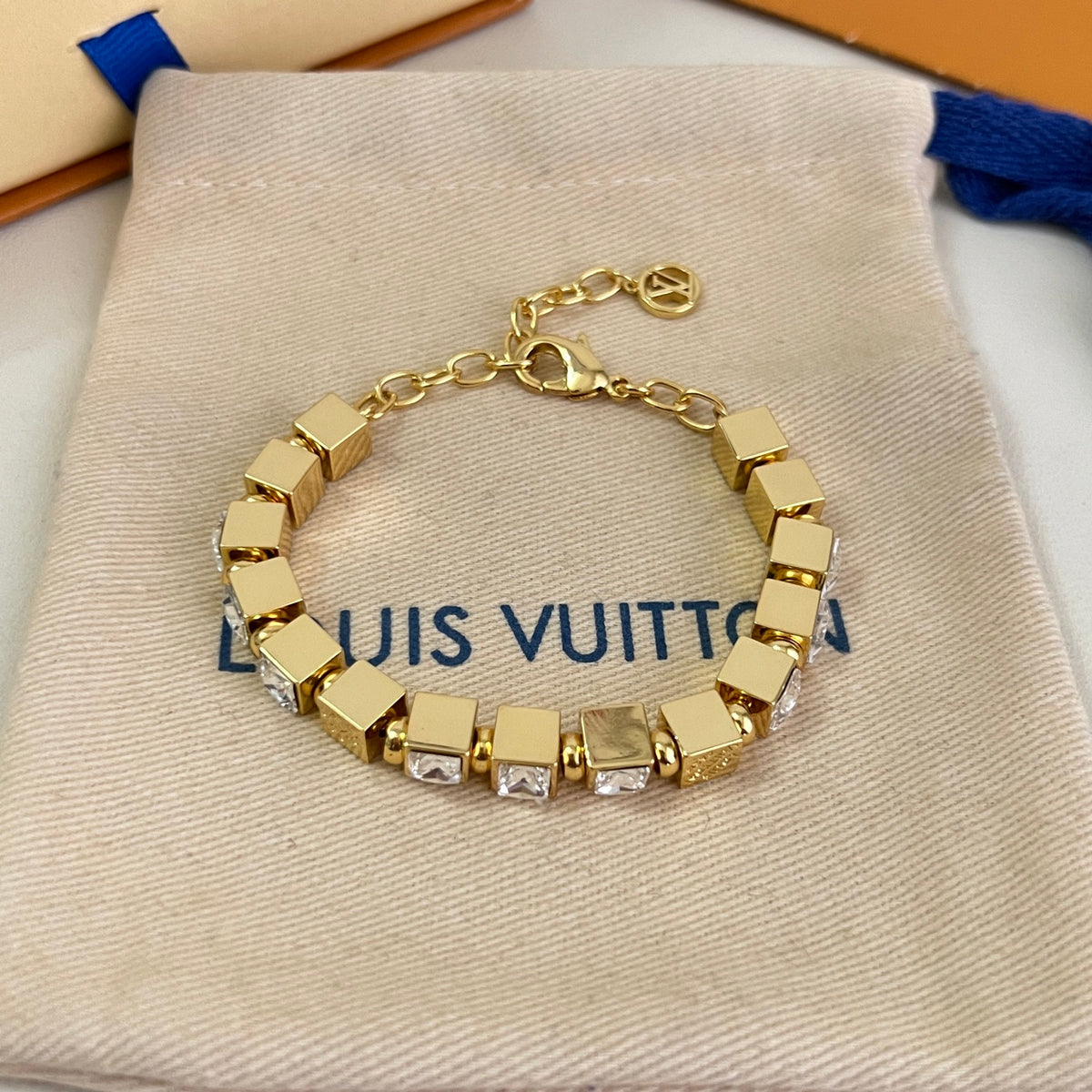 Geometric Emblem Bracelet in Polished Metal-Tone – Design 017 styled product view