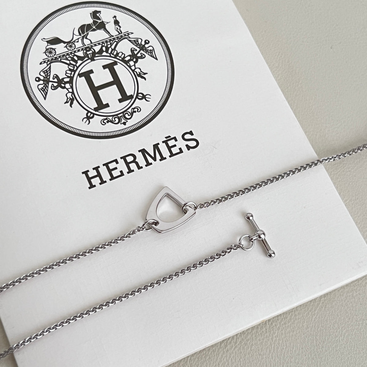 Horse Pendant Necklace in Polished Metal-Tone – Design 028 detail view