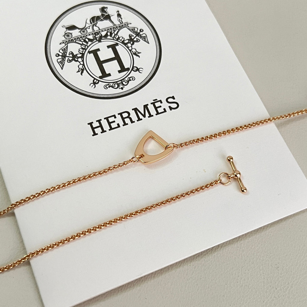 Horse Pendant Necklace in Polished Metal-Tone – Design 031 detail view