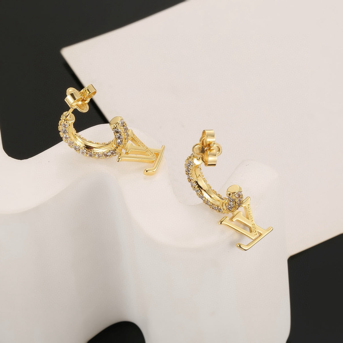 Letter Emblem Bangle in Polished Metal-Tone – Design 004 styled product view