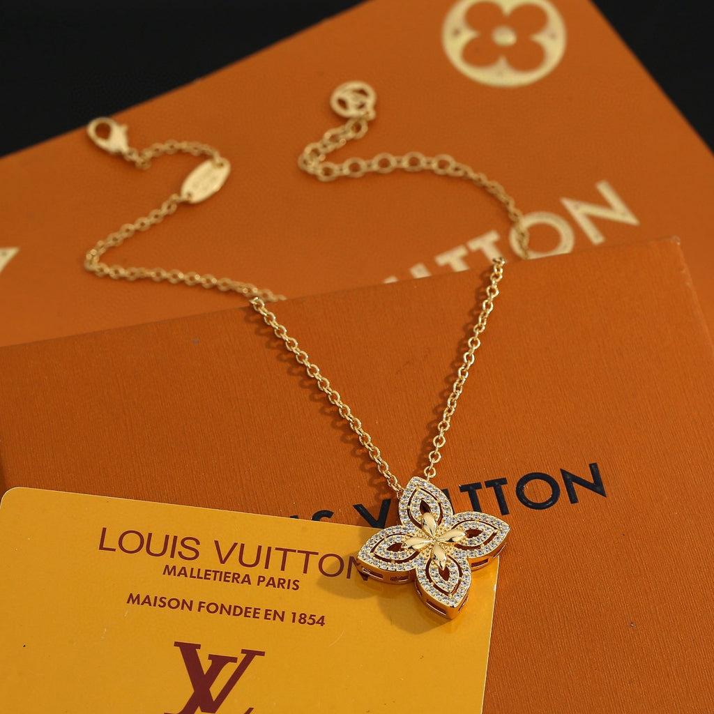 Letter Emblem Pendant Necklace in Polished Metal-Tone – Design 024 main product view