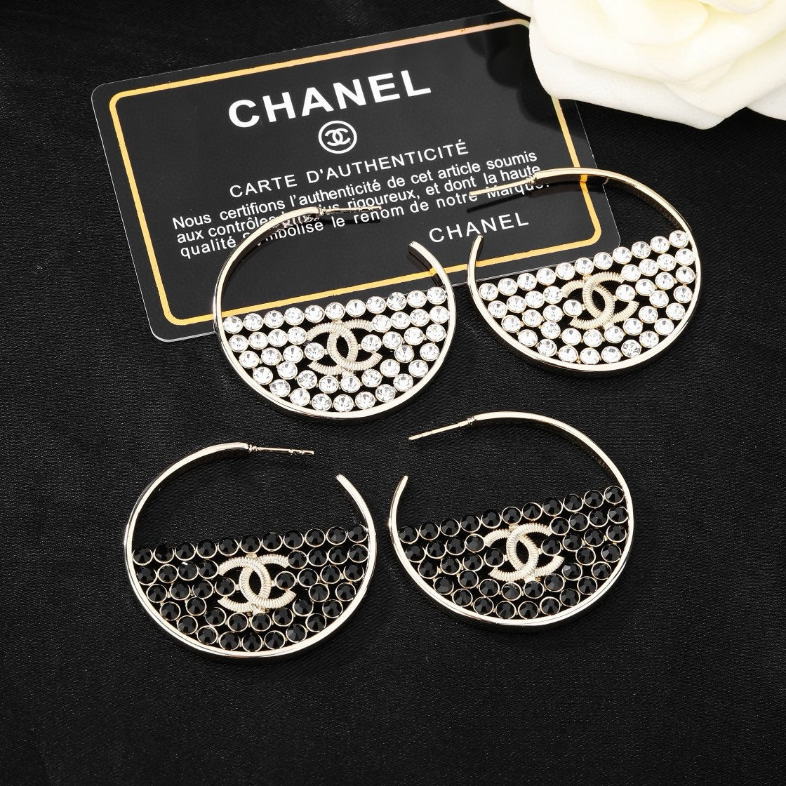 Signature Emblem Statement Earrings in Polished Metal-Tone – Design 037 main product view