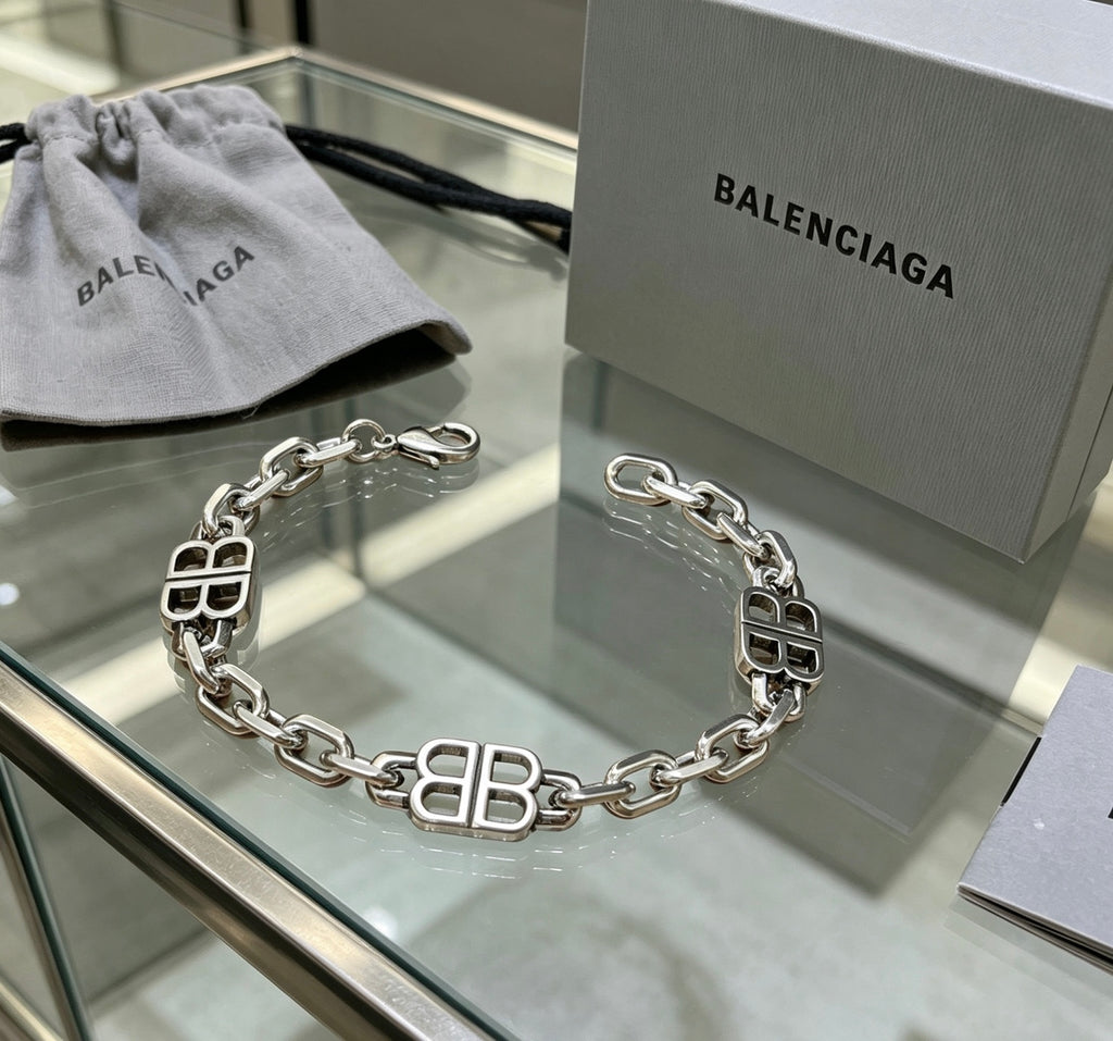 Geometric Emblem Bracelet in Polished Metal-Tone – Design 055 styled product view