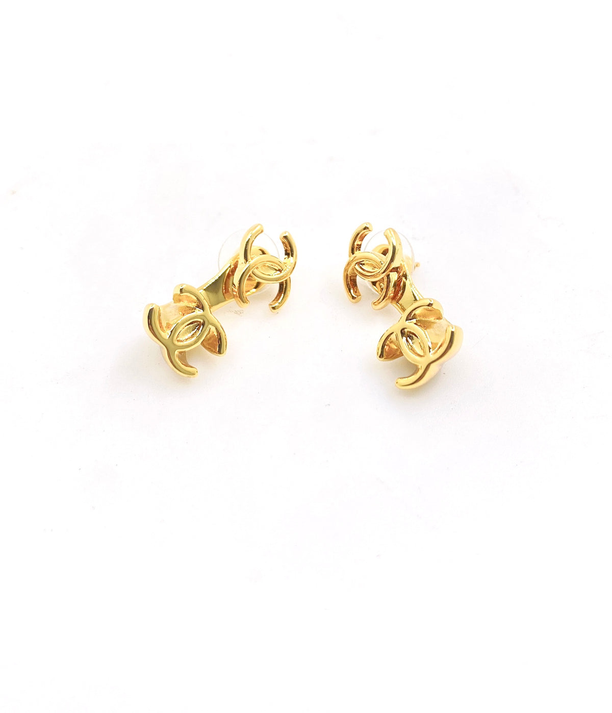 Signature Emblem Statement Earrings in Gold-Tone – Design 022 main product view