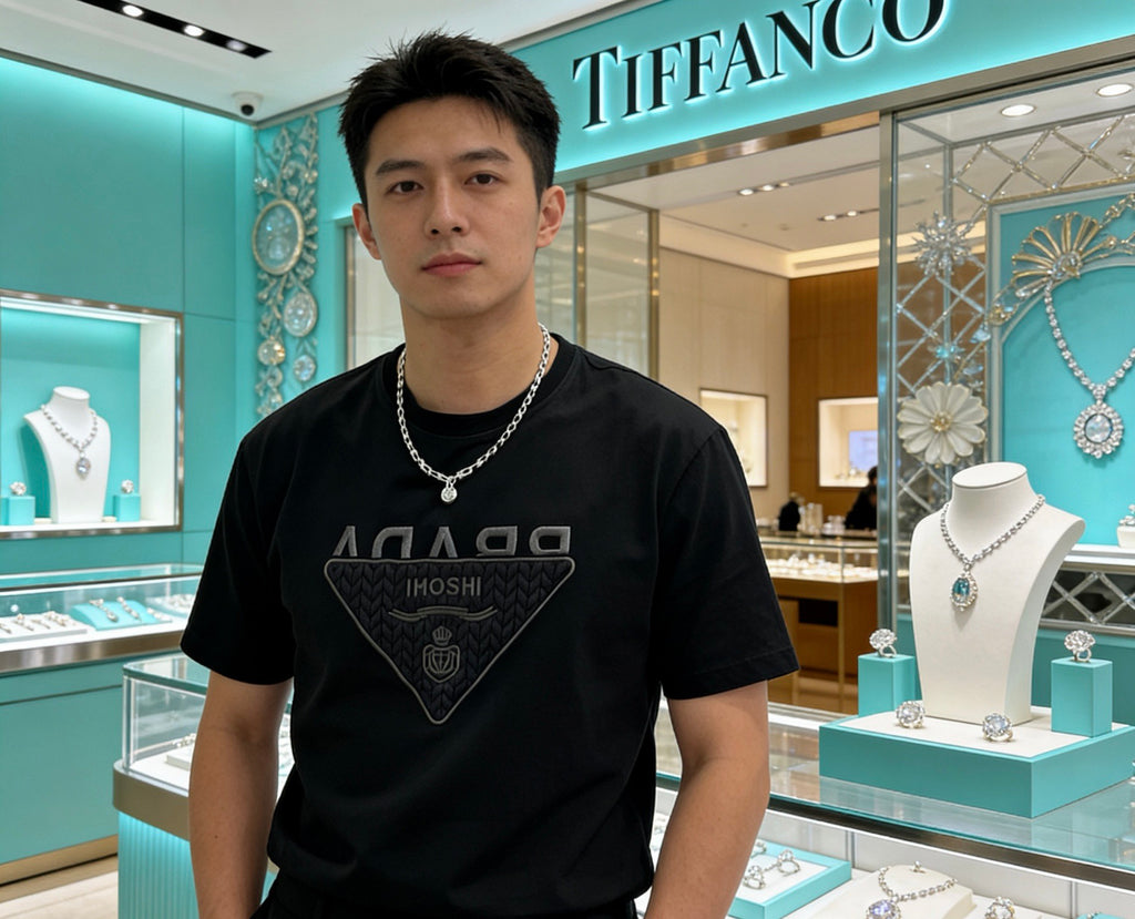 Signature Motif Pendant Necklace in Silver-Tone – Vintage Detail – Design 26 detail view