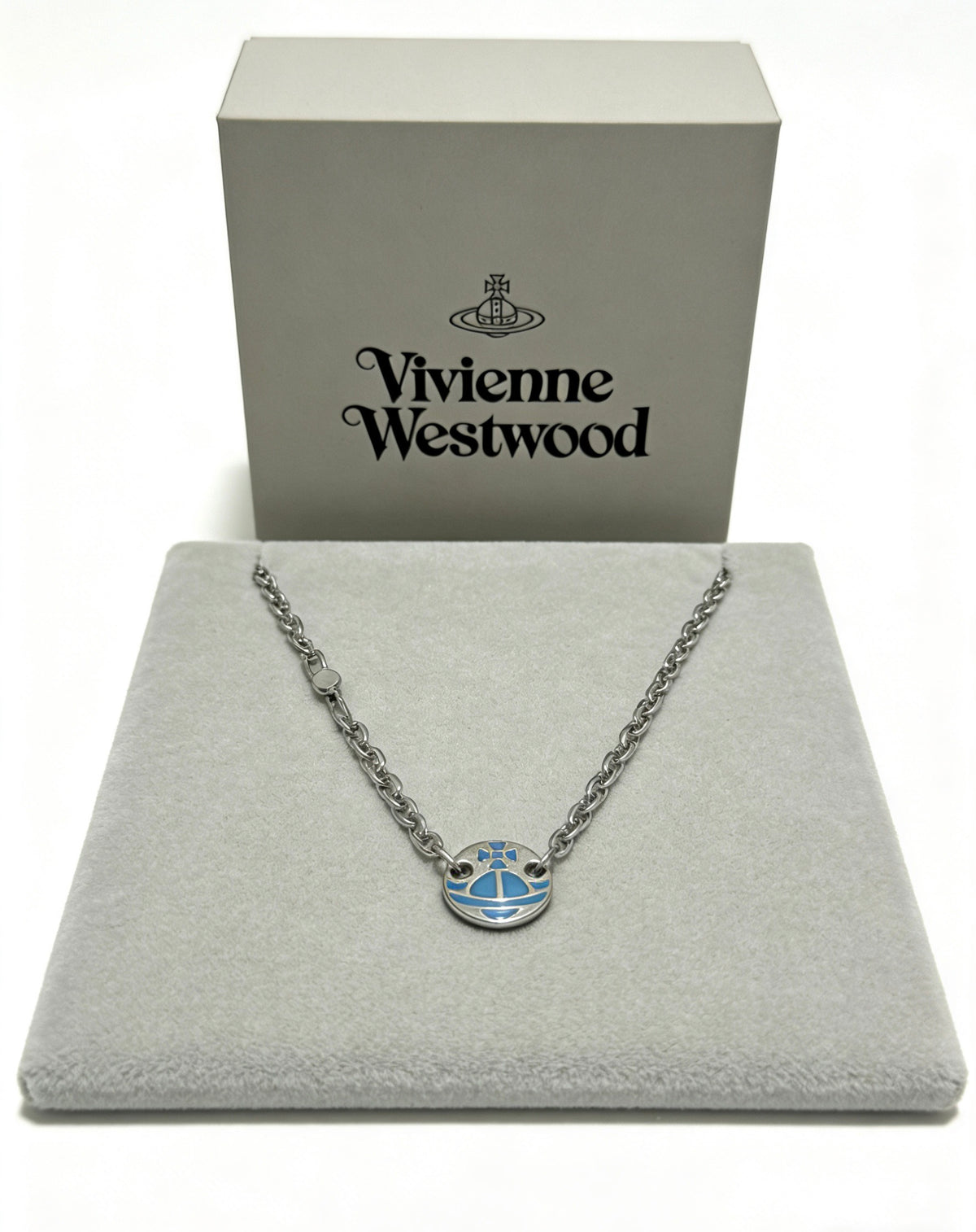 Orb Pendant Necklace in Polished Metal-Tone – Design 050 front product view