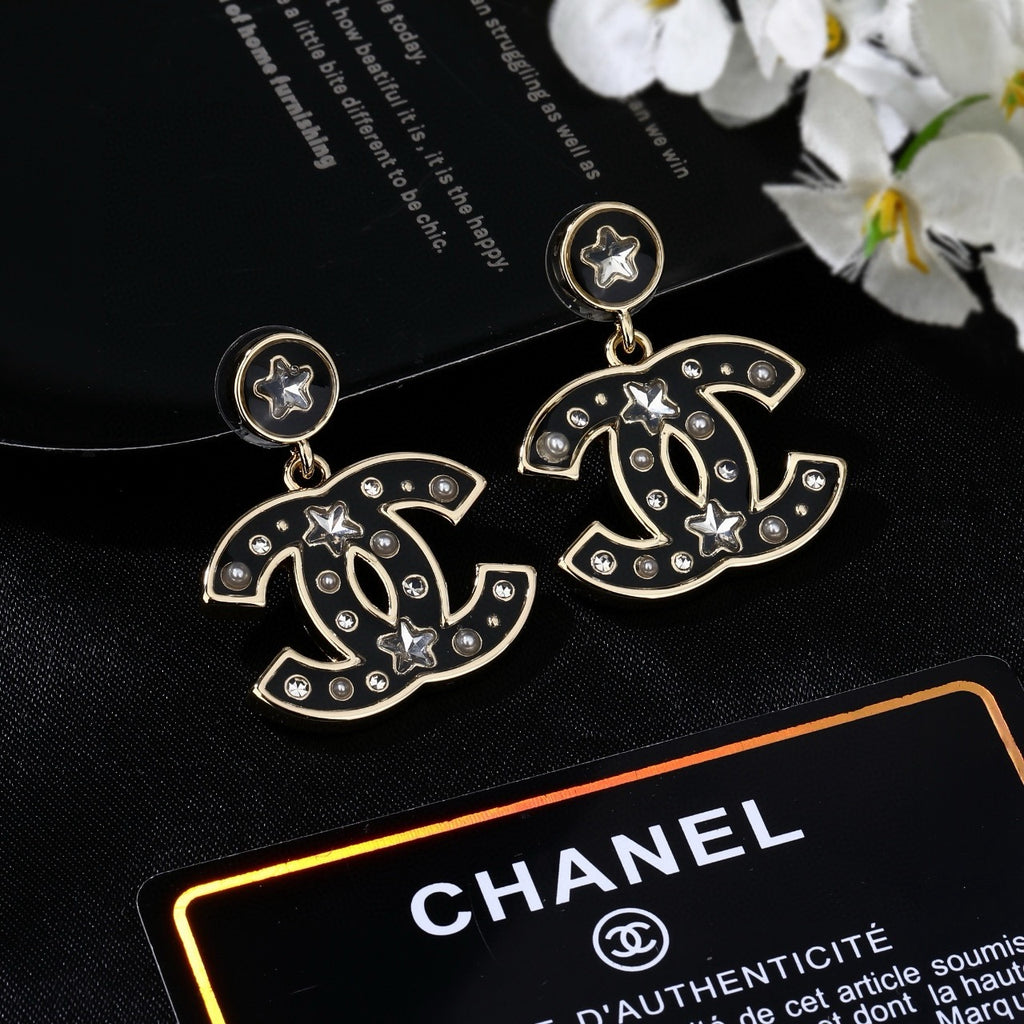 Signature Emblem Statement Earrings in Polished Metal-Tone – Design 040 front product view