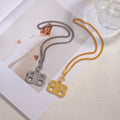 Geometric Emblem Pendant Necklace in Gold-Tone – Design 005 main product view