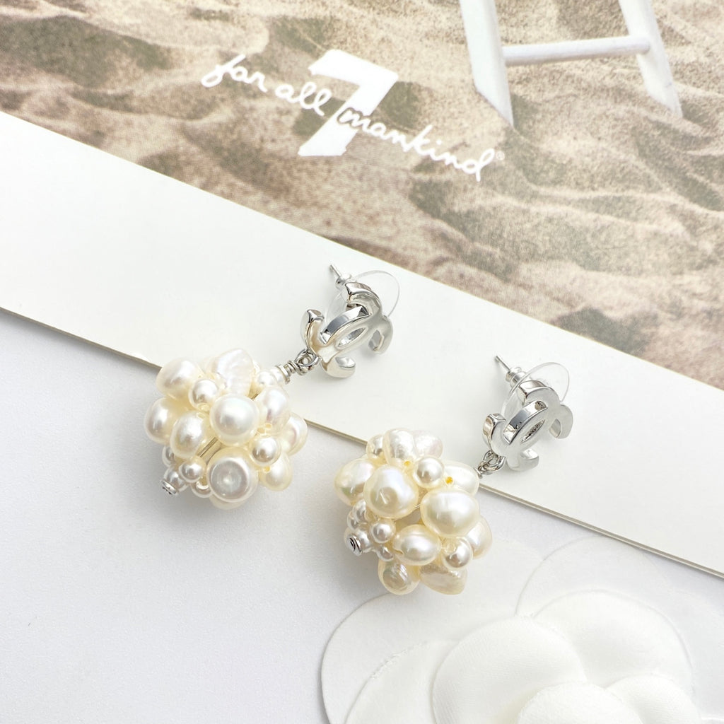 Pearl Pearl-Detail Stud Earrings – Pearl Detail – Design 011 styled product view