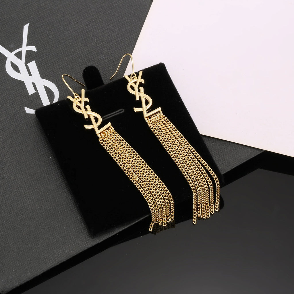 Geometric Emblem Stud Earrings in Polished Metal-Tone – Design 008 main product view