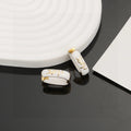Geometric Emblem Stud Earrings in Polished Metal-Tone – Design 007 main product view