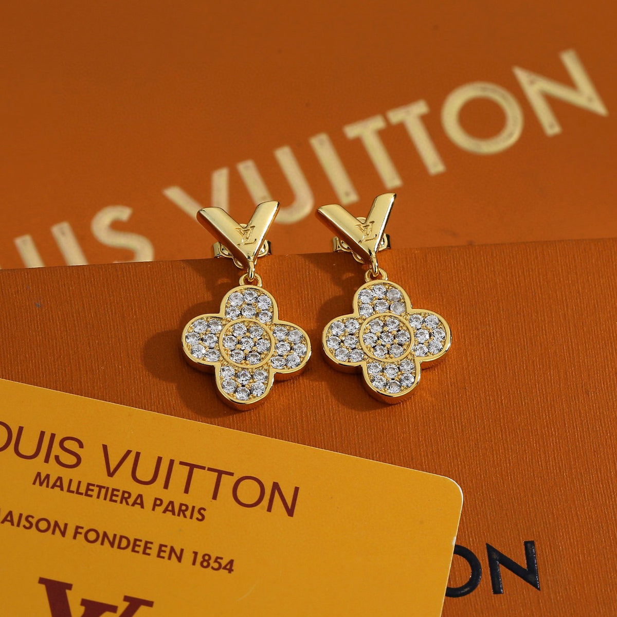 Geometric Emblem Stud Earrings in Polished Metal-Tone – Design 033 main product view