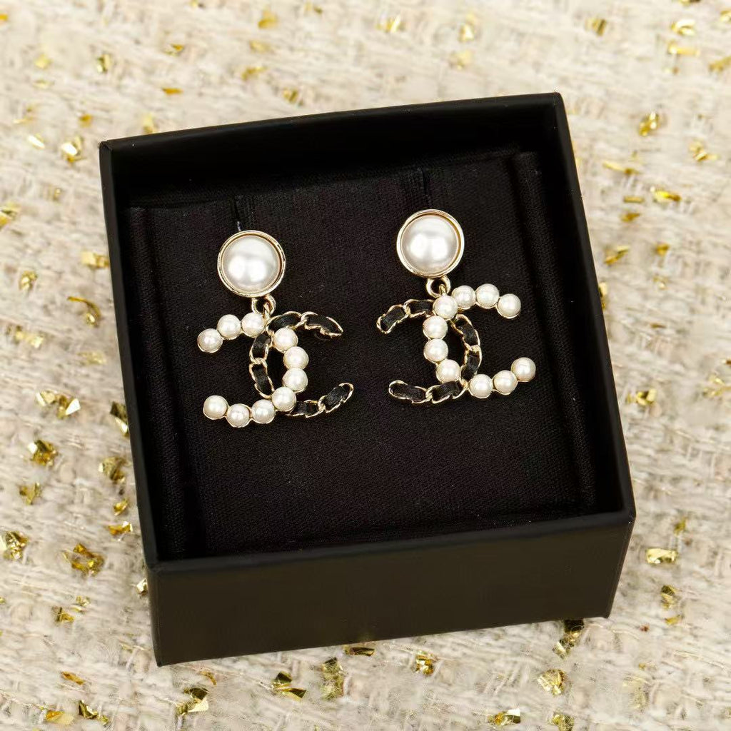 Signature Emblem Crystal-Accent Stud Earrings – Red Detail – Design 006 front product view