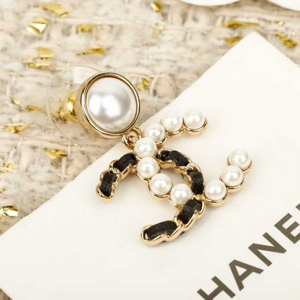 Signature Emblem Crystal-Accent Stud Earrings – Red Detail – Design 006 styled product view