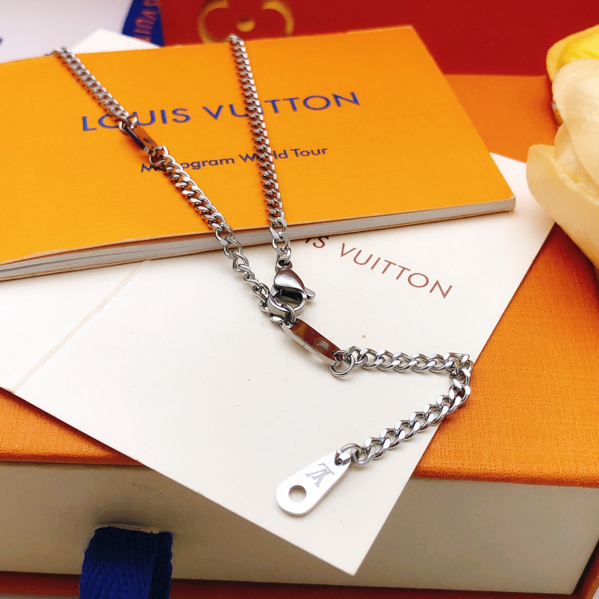 Bag Motif Pendant Necklace in Gold-Tone – Bag Detail – Design 002 styled product view